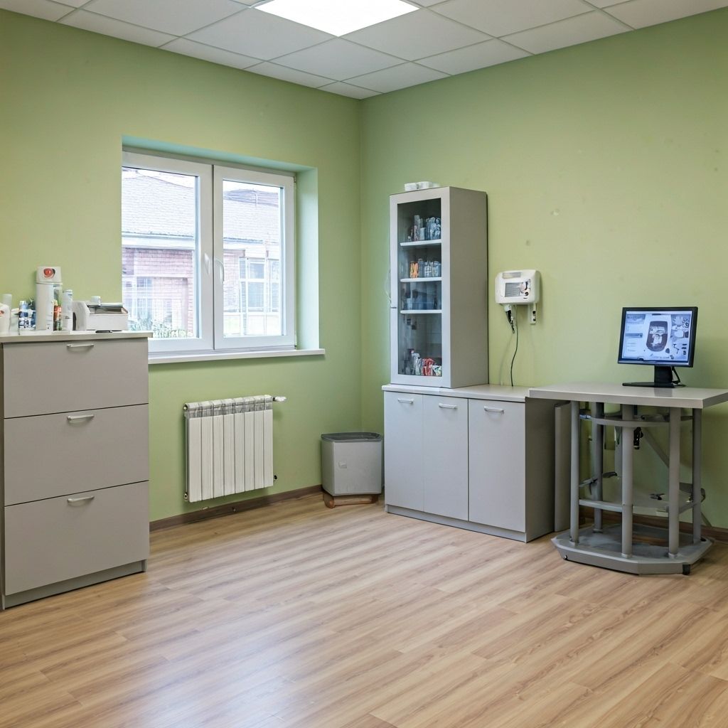 Interior moderno de la clínica veterinaria Ferlivet